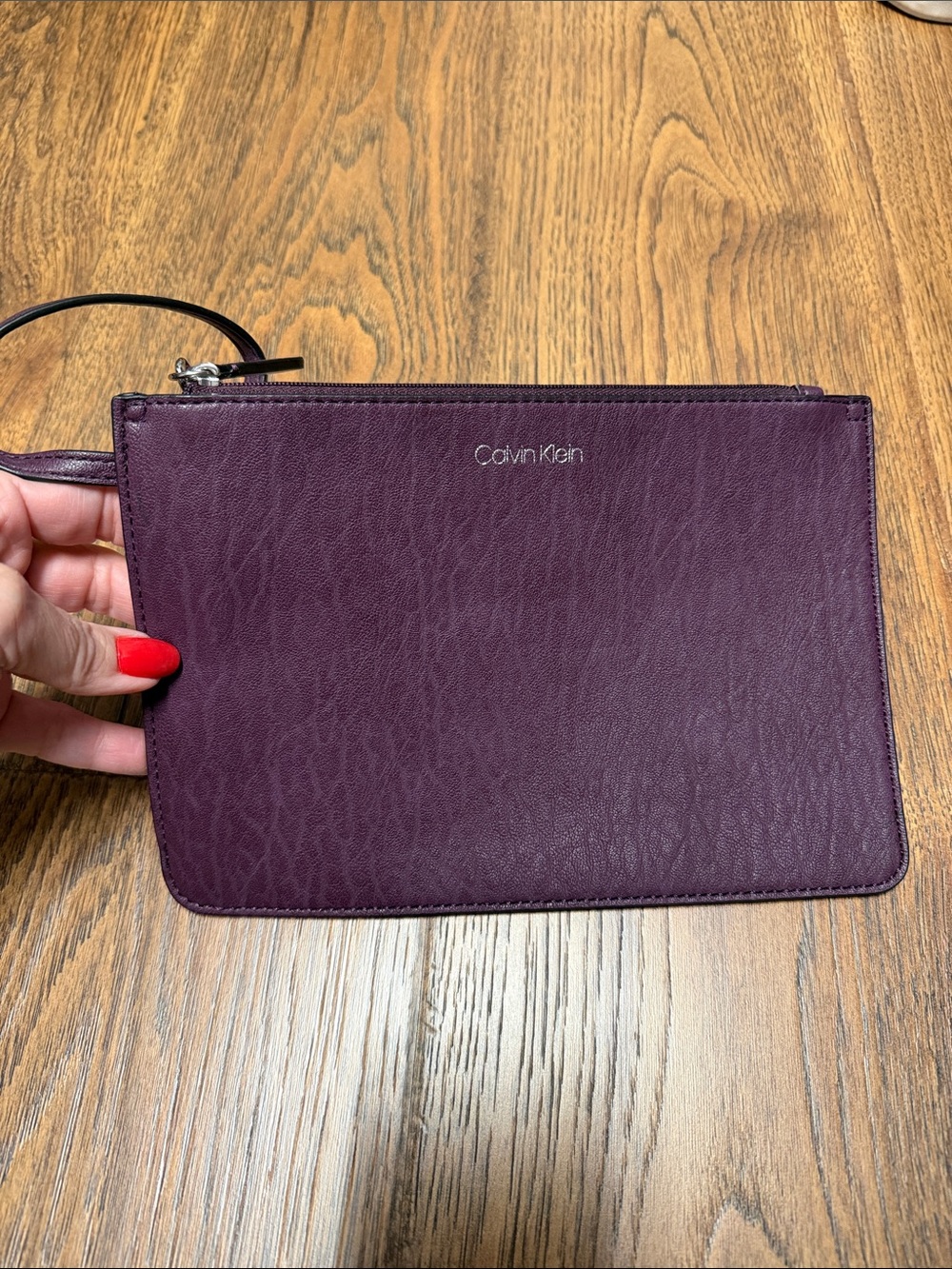 Calvin Klein Deep Plum Wristlet Clutch